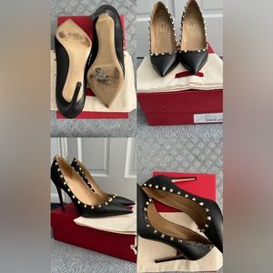 Valentino Rockstud Black Heels 100mm